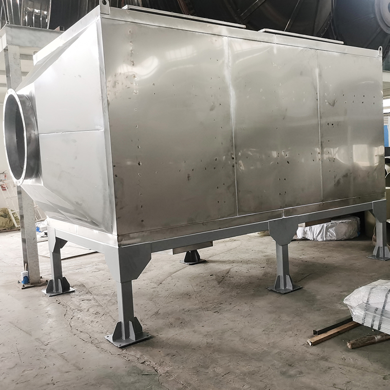 Struchtúr luchtaithe barr agus taobh díluchtaithe 304 bosca asaithe carbóin gníomhachtaithe cruach dhosmálta