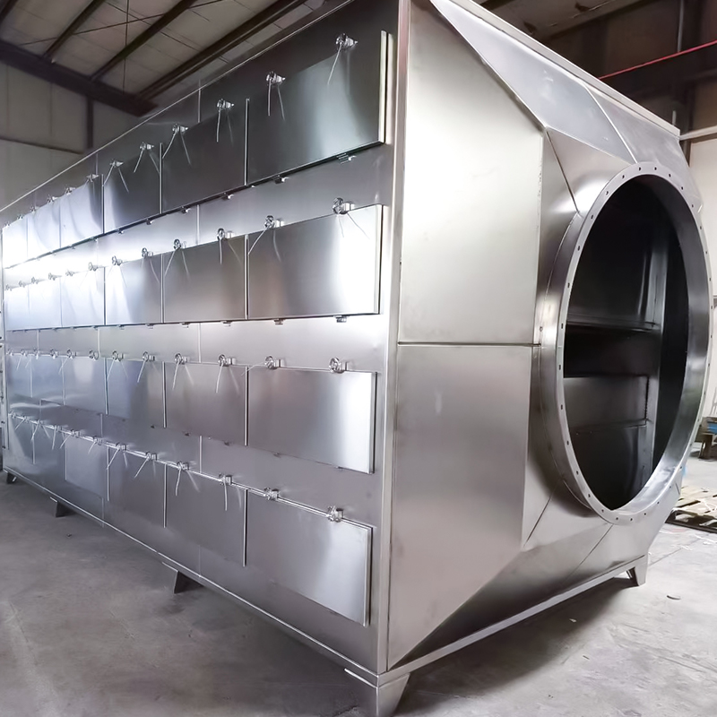 Struchtúr tarraiceán bosca asaithe carbóin gníomhachtaithe 304 cruach dhosmálta